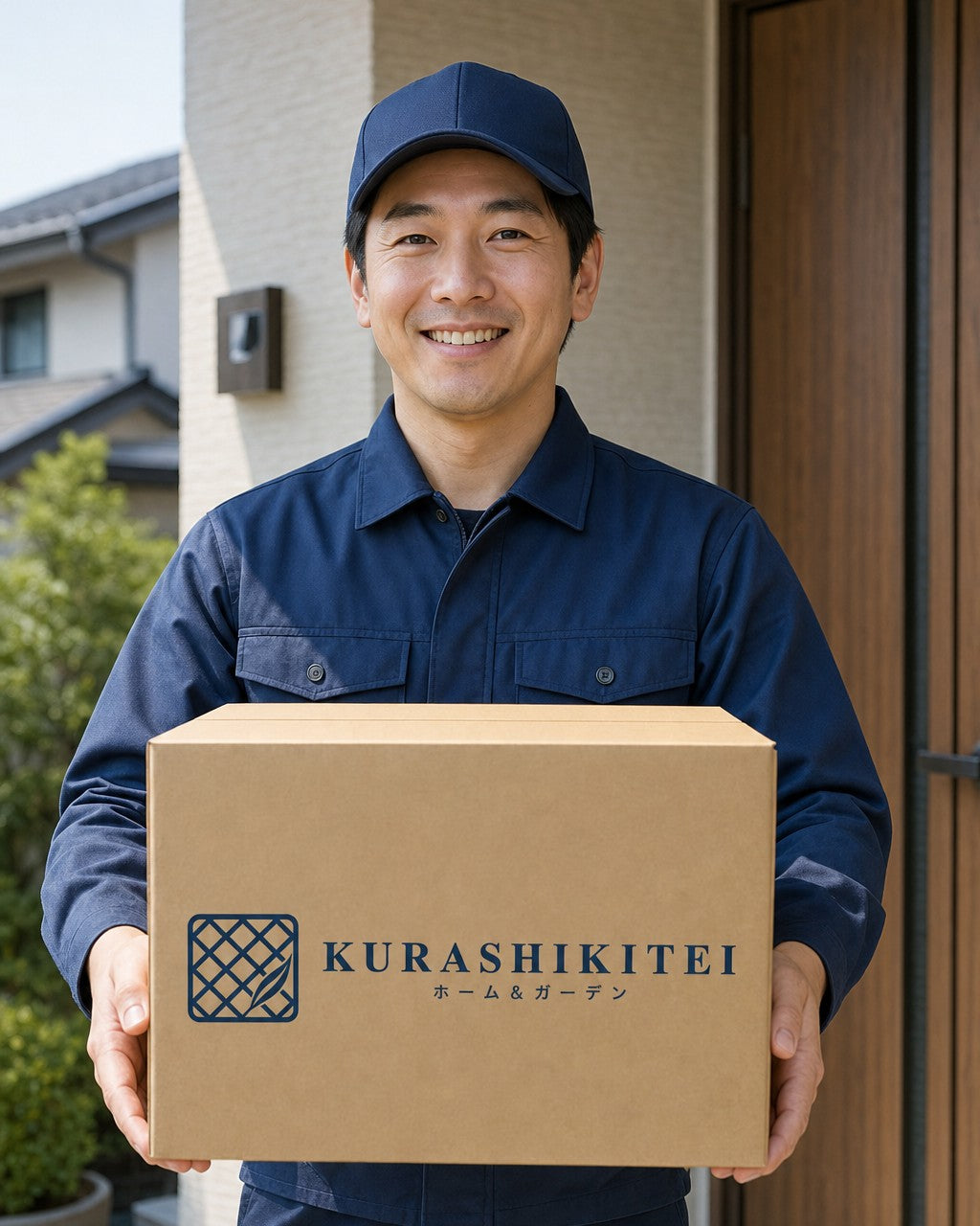 倉敷邸の荷物をお届けする配達員