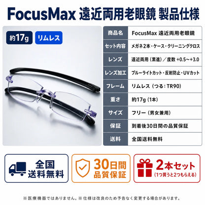 FocusMax 遠近両用老眼鏡 製品仕様